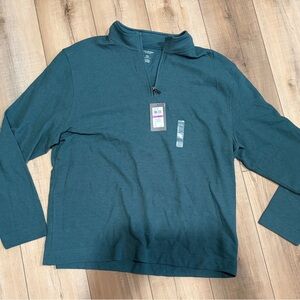 NEW w/tags Van Heusen Men's Teal 3/4 Zip-Up Sweatshirt